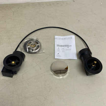 Signature Hardware 17-22" ABS Cable Bath Drain Polished Nickel SH643PN