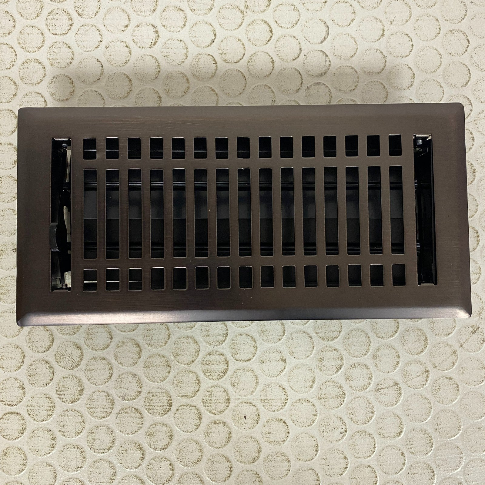 Signature Hardware Contemporary Steel Floor Register 4″×10″ Oil‑Rubbed Bronze