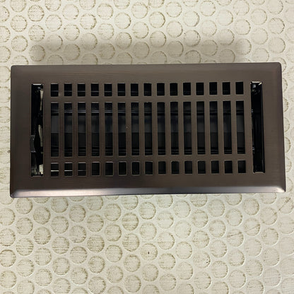 Signature Hardware Contemporary Steel Floor Register 4″×10″ Oil‑Rubbed Bronze