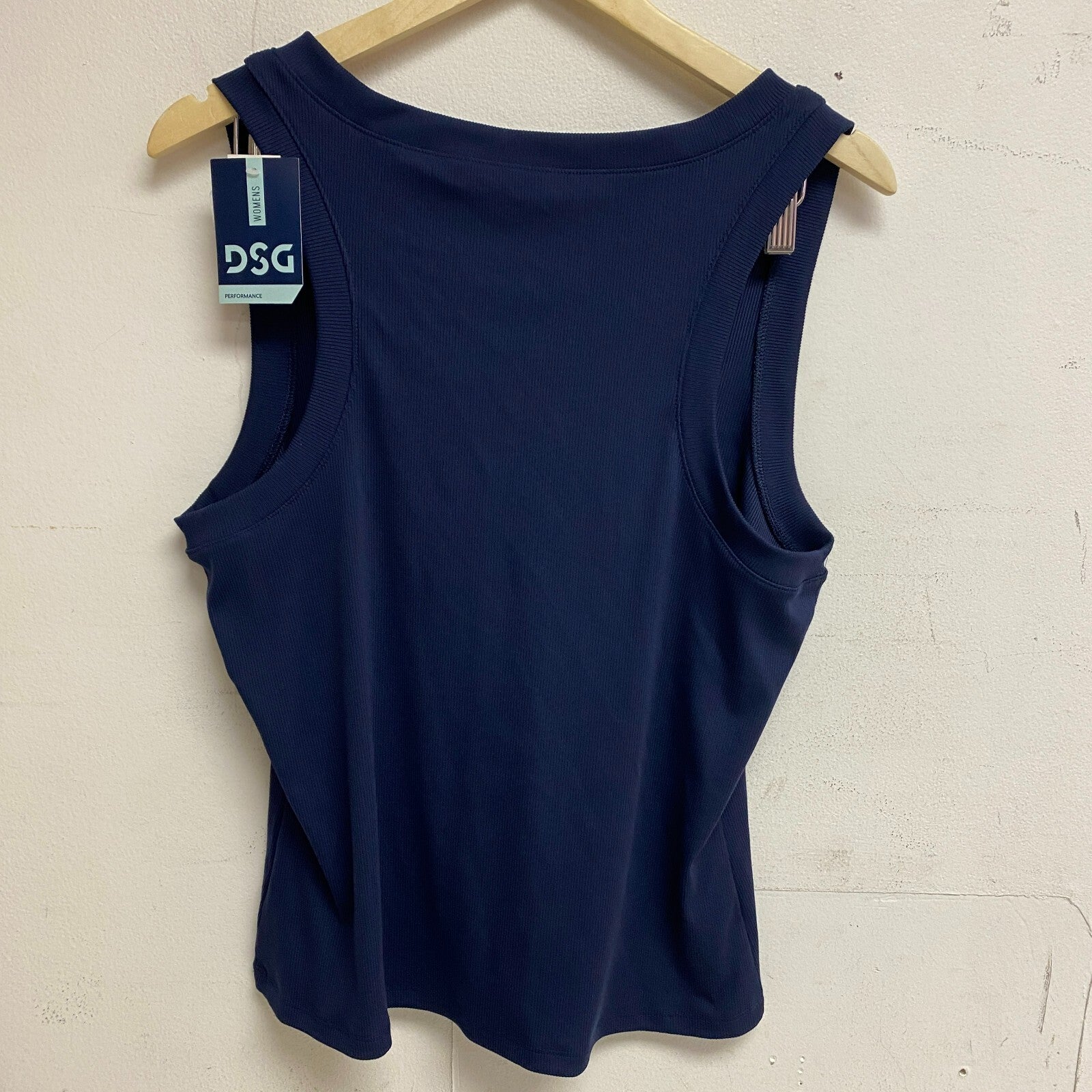 DSG Women's Performance Rib Tank Top Inkspot Blue Solid Summer Trendy DAW22103