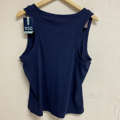 DSG Women's Performance Rib Tank Top Inkspot Blue Solid Summer Trendy DAW22103