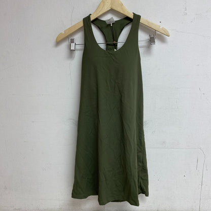 Calia Womens Energized Exercise Dress Dark Olive Solid Sleeveless WAX15035