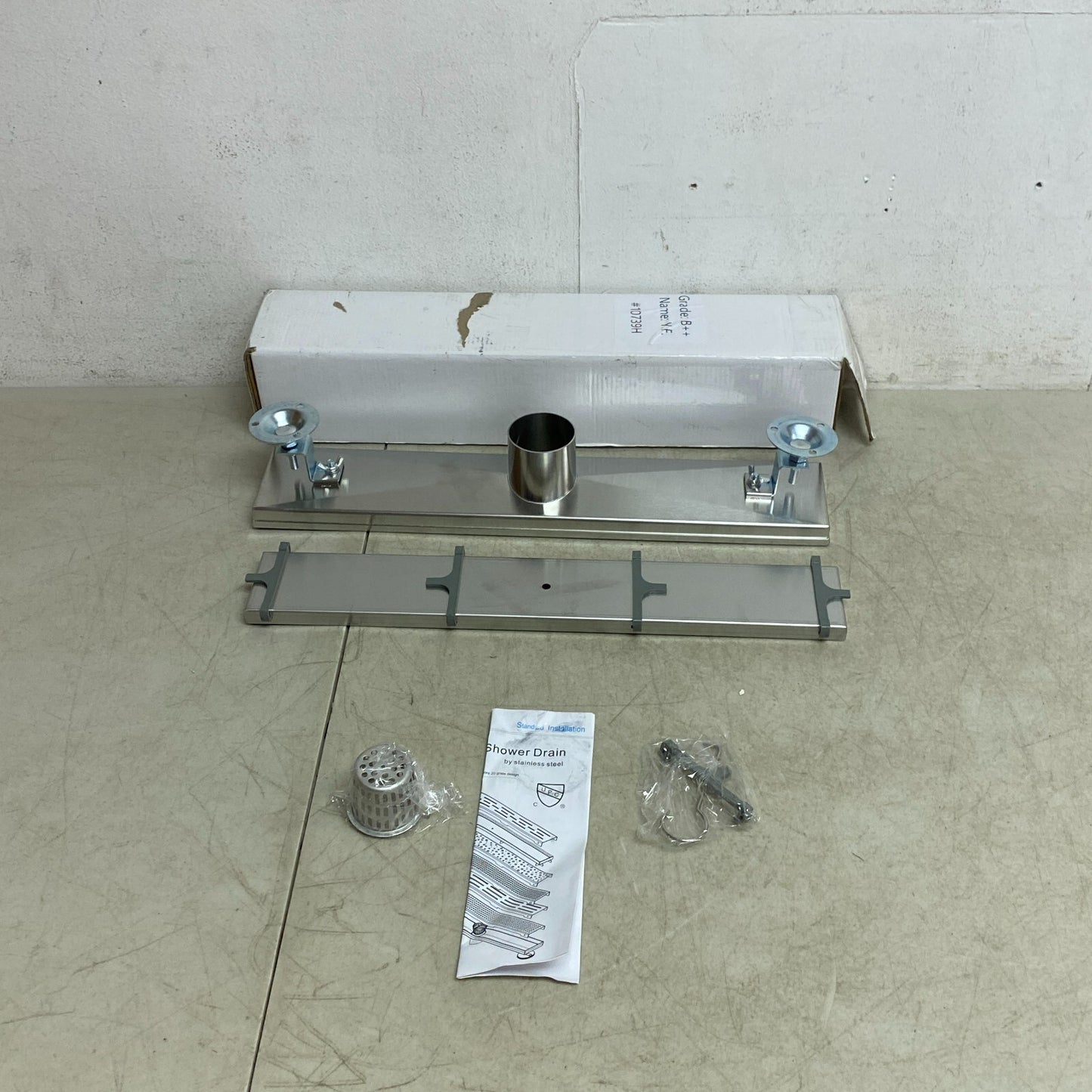 Signature Hardware 18" Cohen Linear Tile-In Shower Drain - Brushed Stainless S..