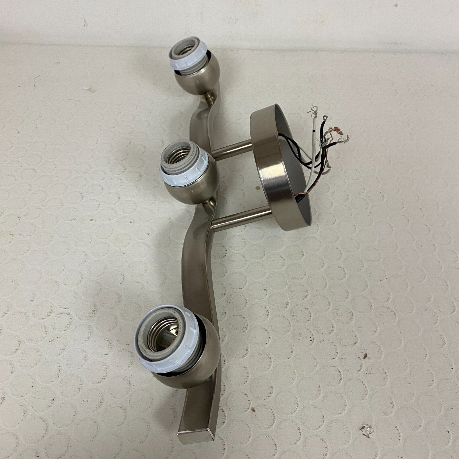 allen + roth 3-Light Vanity Bar Brushed Nickel Finish Marble-Washed Glass Shades