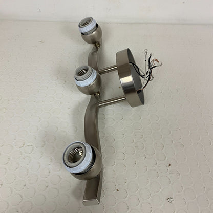 allen + roth 3-Light Vanity Bar Brushed Nickel Finish Marble-Washed Glass Shades