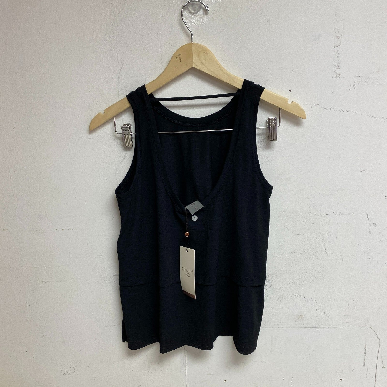 CALIA WOMEN'S Trapeze Performance Tank Pure Black Sleeveless Solid WAX11268