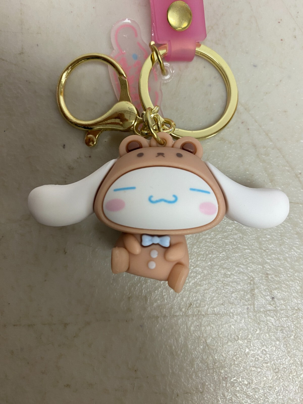Assorted Silicone Cute Cinnamoroll Keychain with Bunny in bear costume Accessory