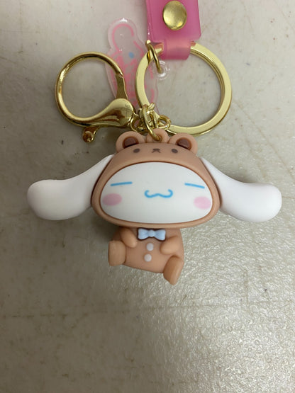 Assorted Silicone Cute Cinnamoroll Keychain with Bunny in bear costume Accessory