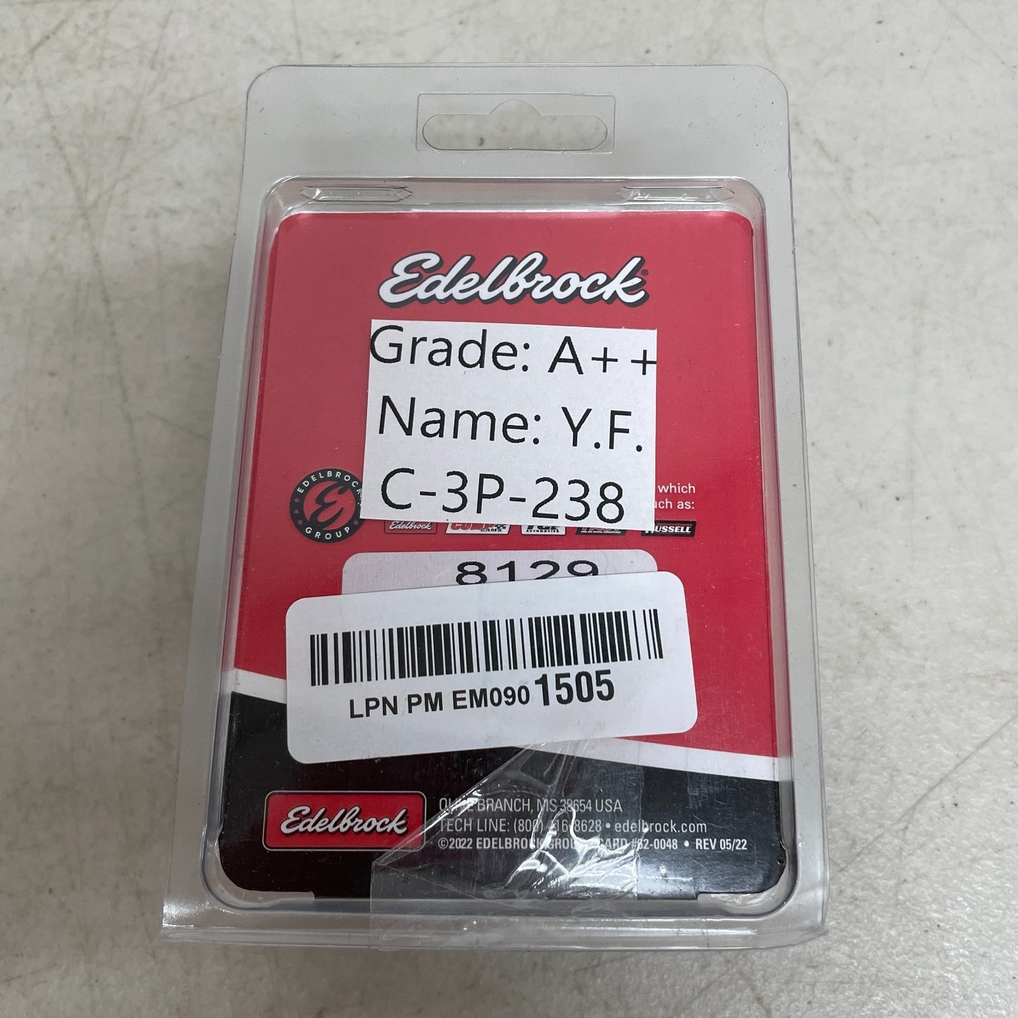Edelbrock 8129 Polished Aluminum Inline Fuel Filter 3/8" Barb 40 Micron Element