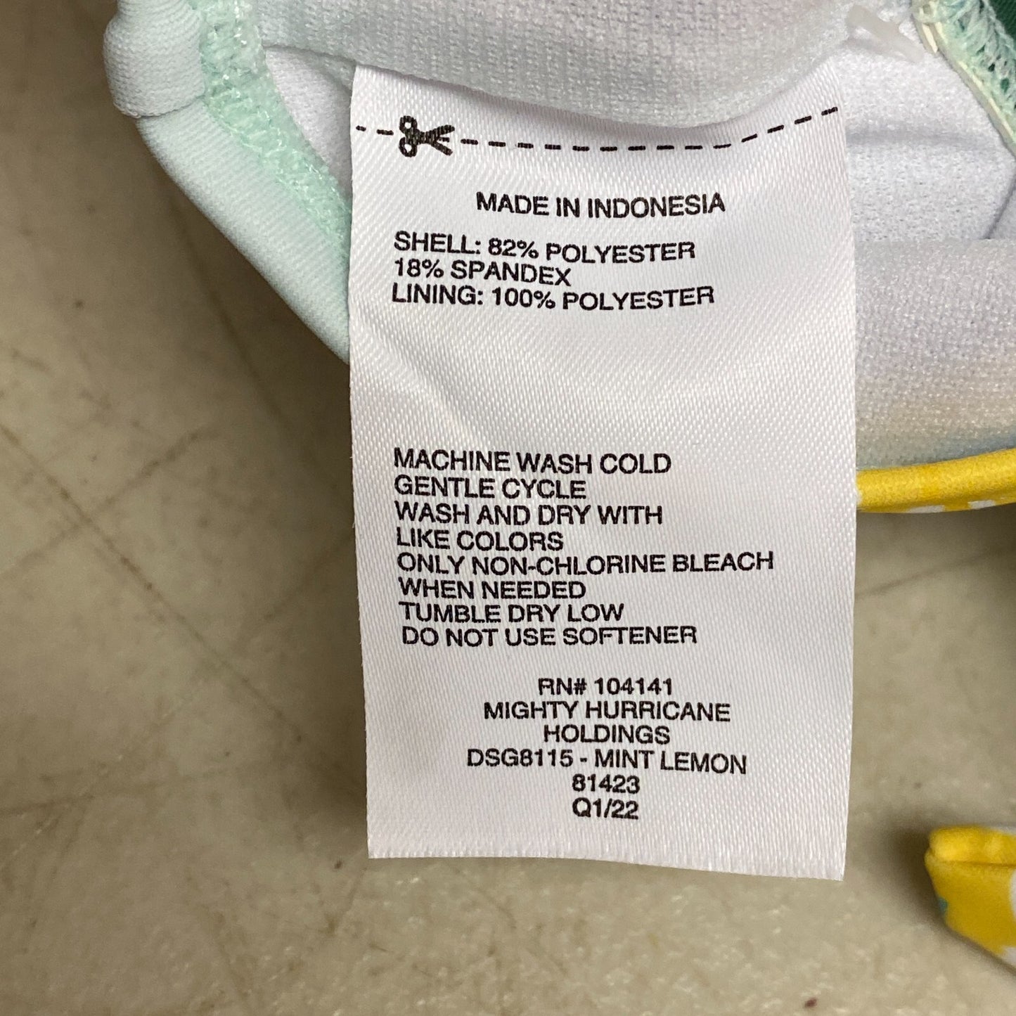 DSG Girls Fashion Swim Top Halter Straps Graphic Print Mint &Lemon Green DSG8115