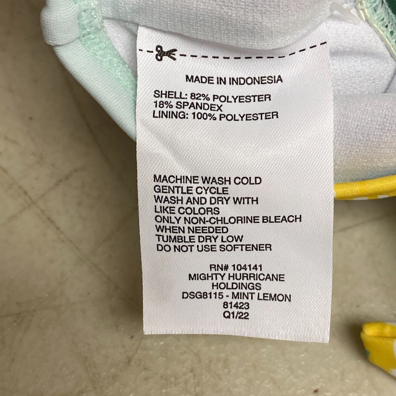 DSG Girls Fashion Swim Top Halter Straps Graphic Print Mint &Lemon Green DSG8115