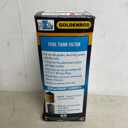 Goldenrod 495 Fuel Tank Filter 10 Micron 1" NPT Zinc Top for Diesel & Biofuel