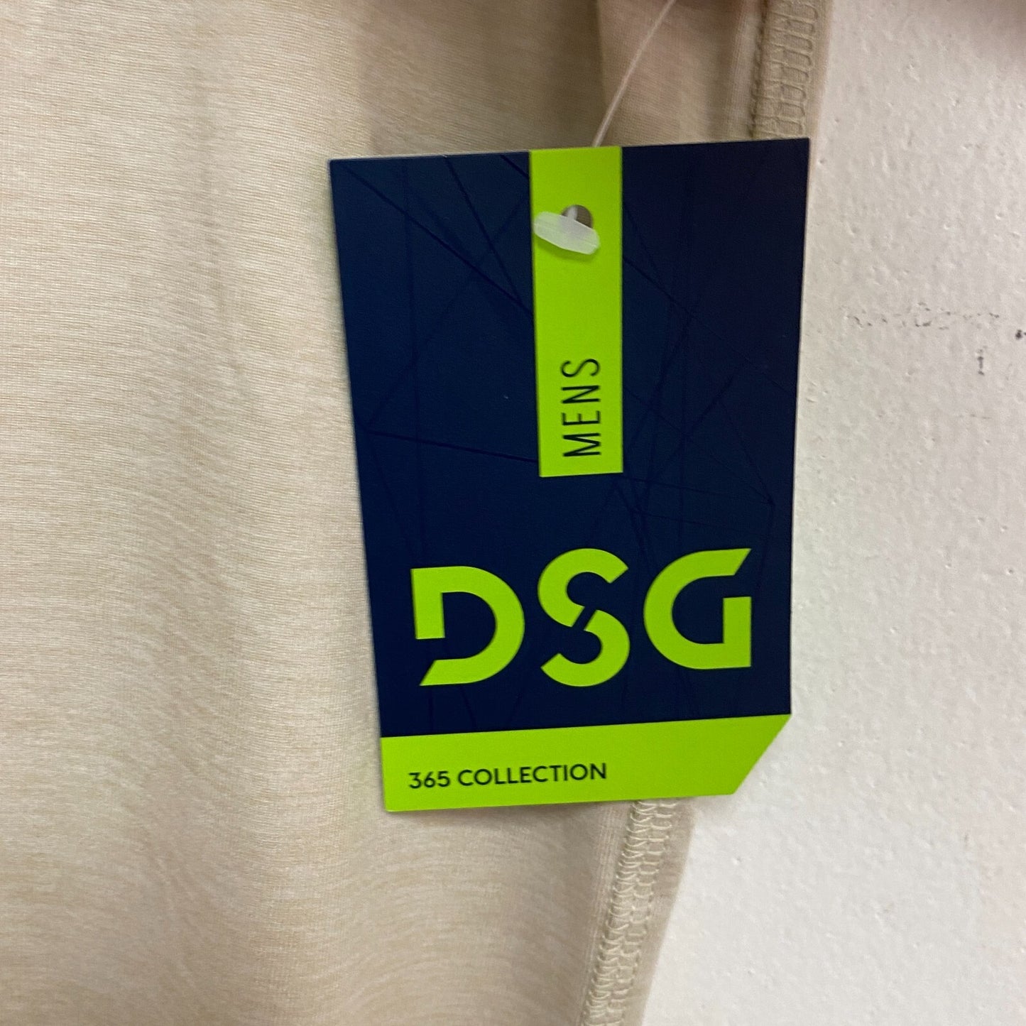 DSG Men's 365 Collection Short Sleeve Tee Light Sand/Pure White DAM21107 New!