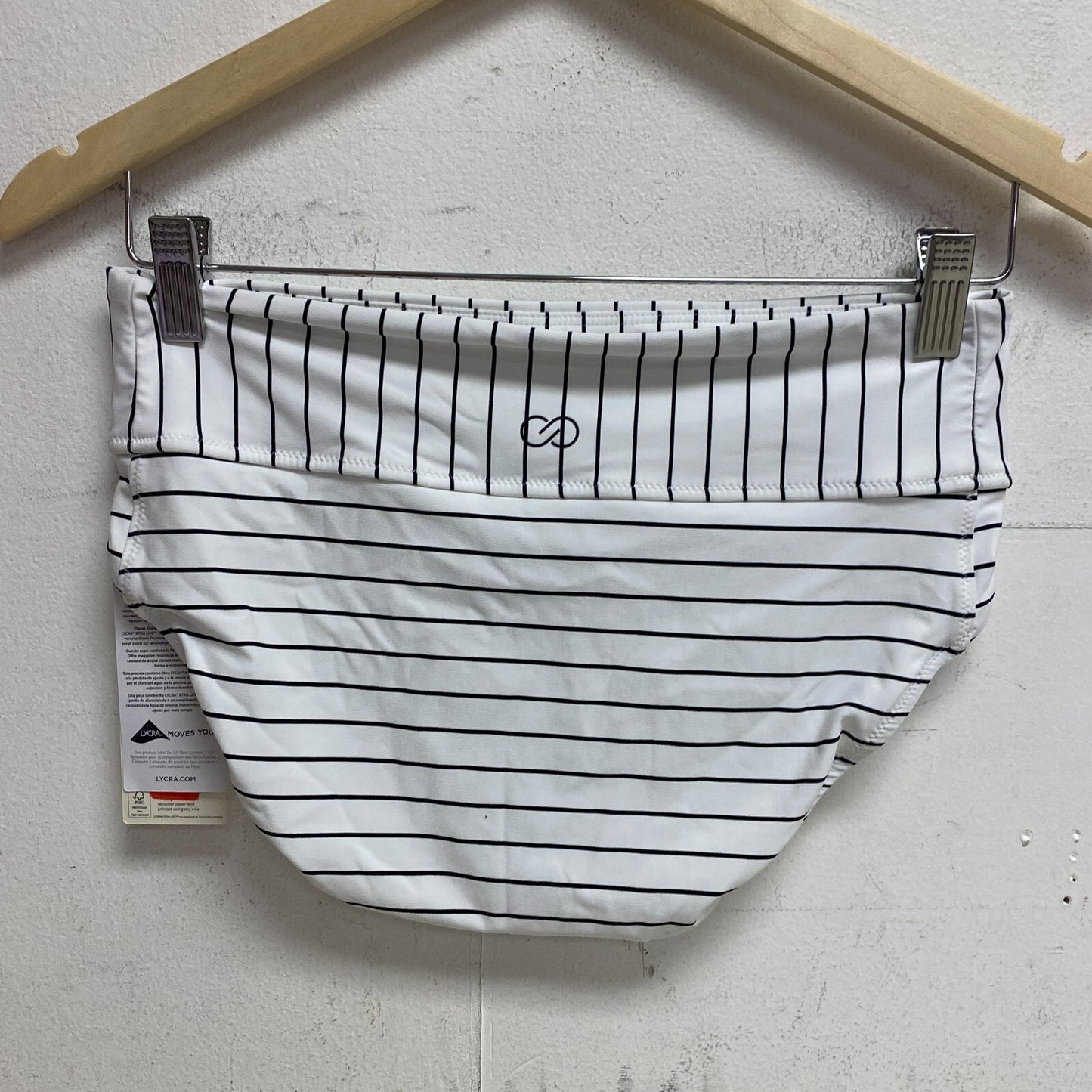 CALIA Women's Swim Collection Mid Rise Boyshort Striped Black/White WSA21502PRTX