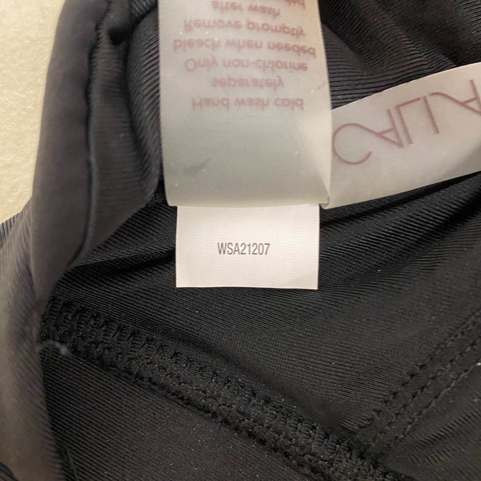 Calia Women's Swim Long Line High Neck Racerback Bikini Top Pure Black WSA21207