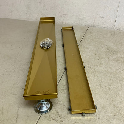 Signature Hardware 24" Cohen Linear Tile-In Shower Drain - Polished Brass