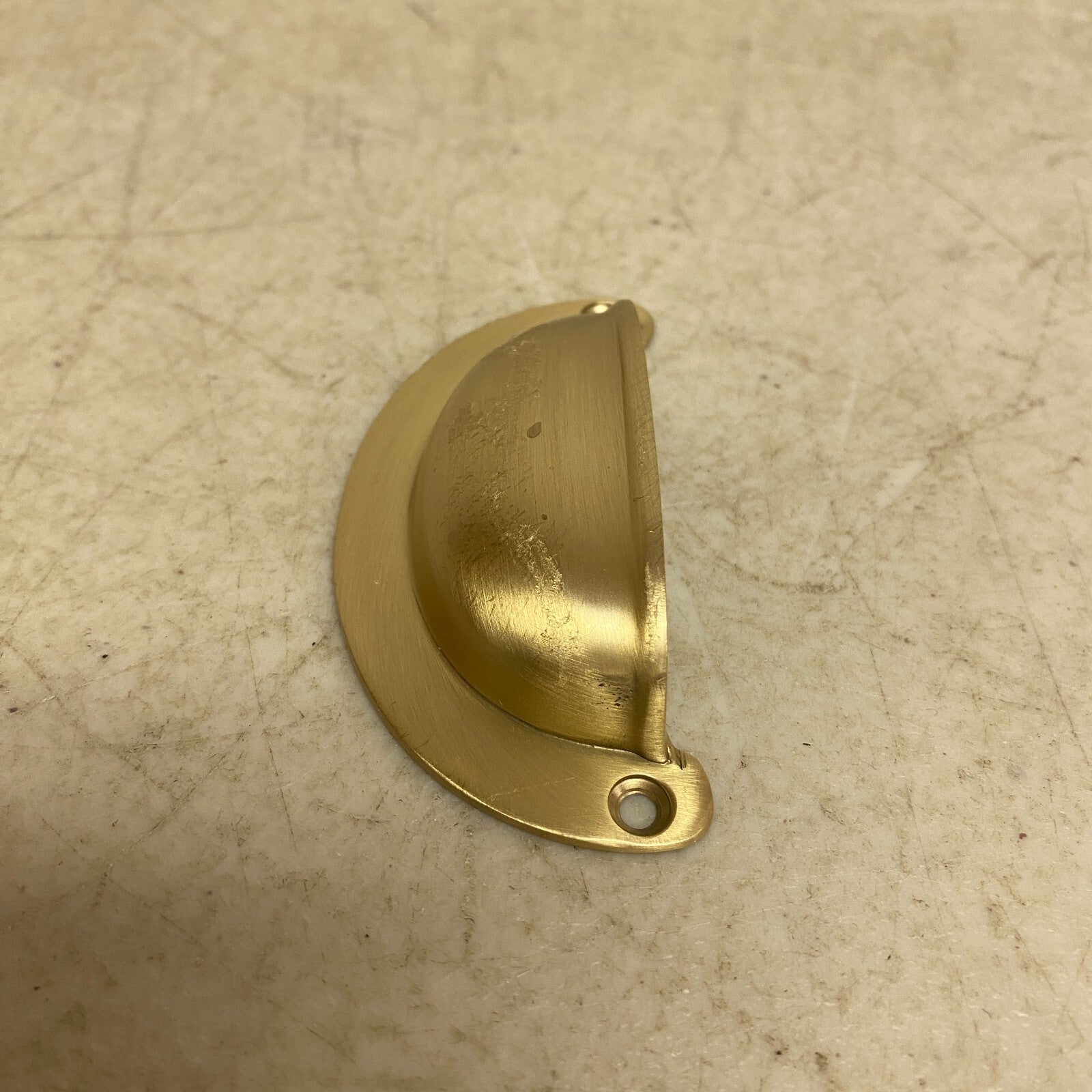 Signature Hardware Ansel Brass Cup Pull - Satin Brass , MODEL: BNCP-SB