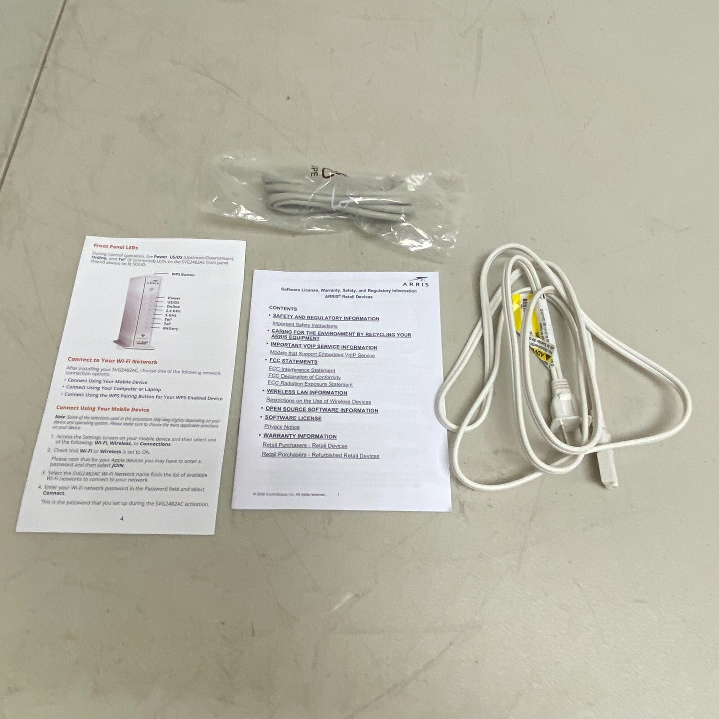 Arris SurfBoard SVG2482AC White DOCSIS Internet WiFi & Voice Modem 960Mbps