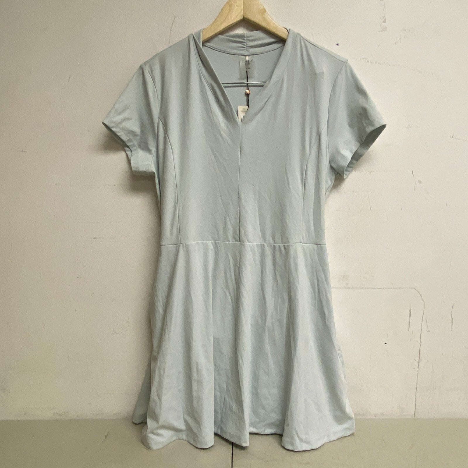 Calia Women's Short Sleeves Energize V-Neck Dress Blue Shell WCG19010 New