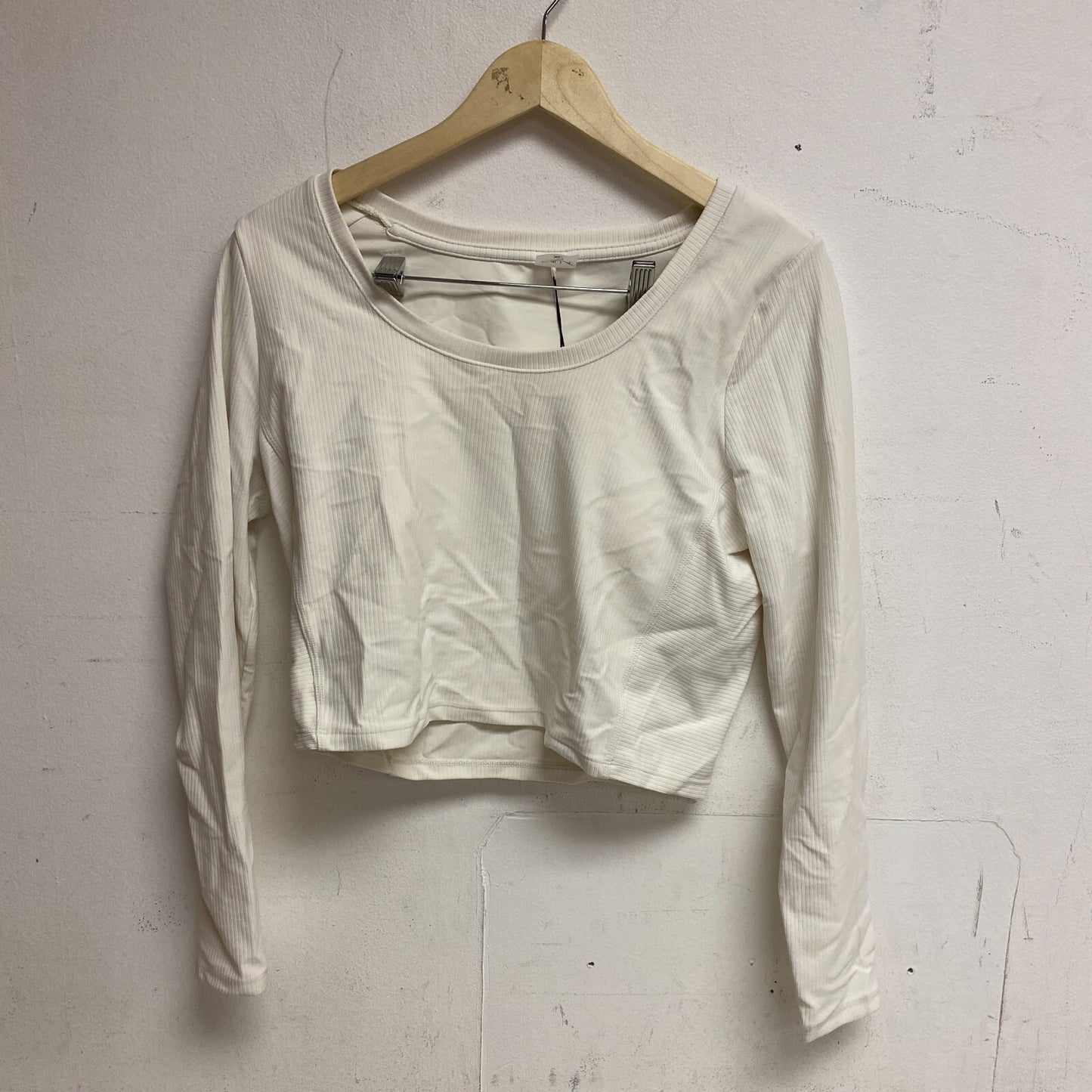 Calia Womens Cropped LS Support Top Cloud Cover WAX31348 BRAND NEW