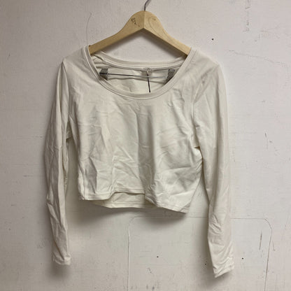 Calia Womens Cropped LS Support Top Cloud Cover WAX31348 BRAND NEW