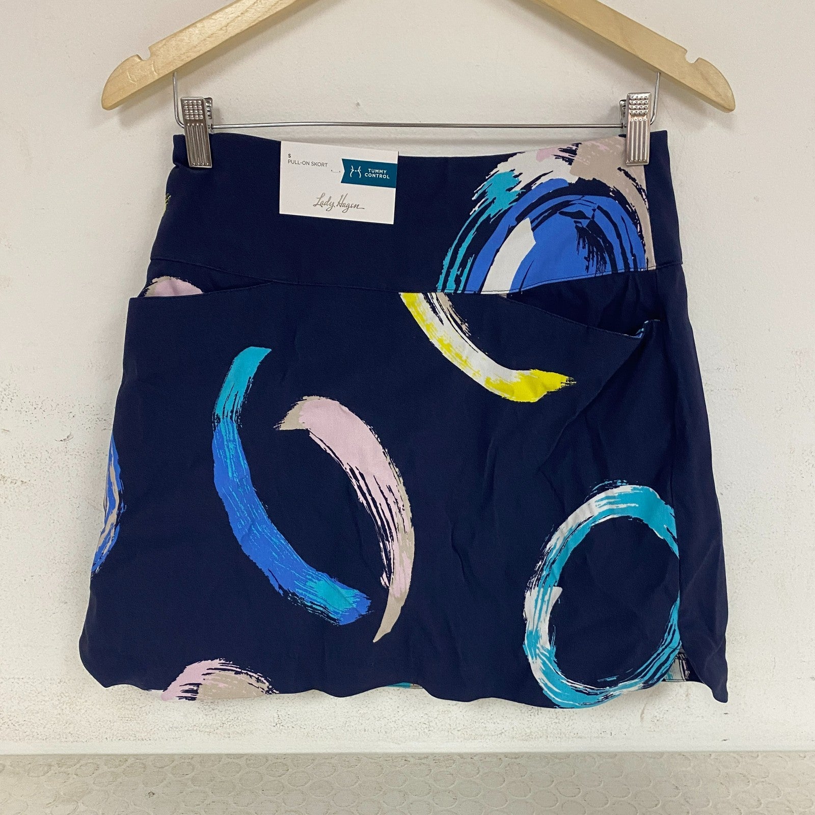 Lady Hagen Womens 17" Tummy Control Skort Navy Print WGH17430PS23