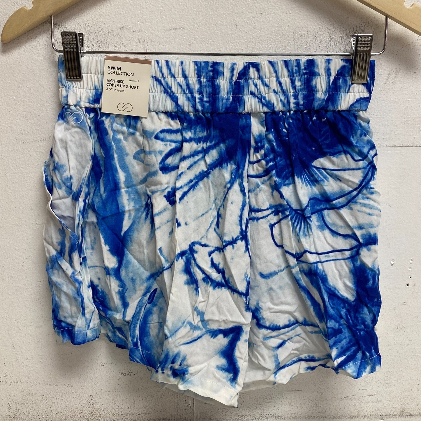 Calia Women's Swim High Rise Cover Up Short Floral Flourish Blue WSA22902PRT New