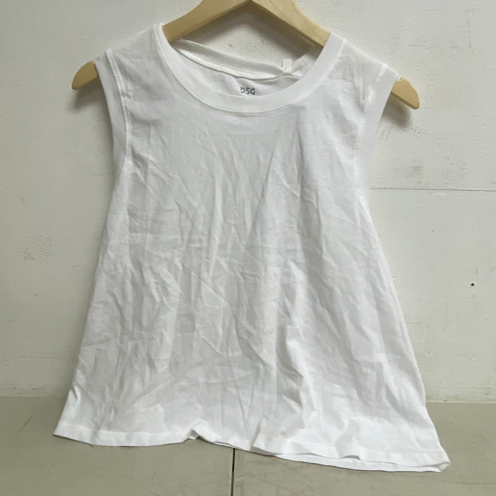 DSG Women's Cotton Relaxed Fit Muscle Tank Pure White DAW13100H