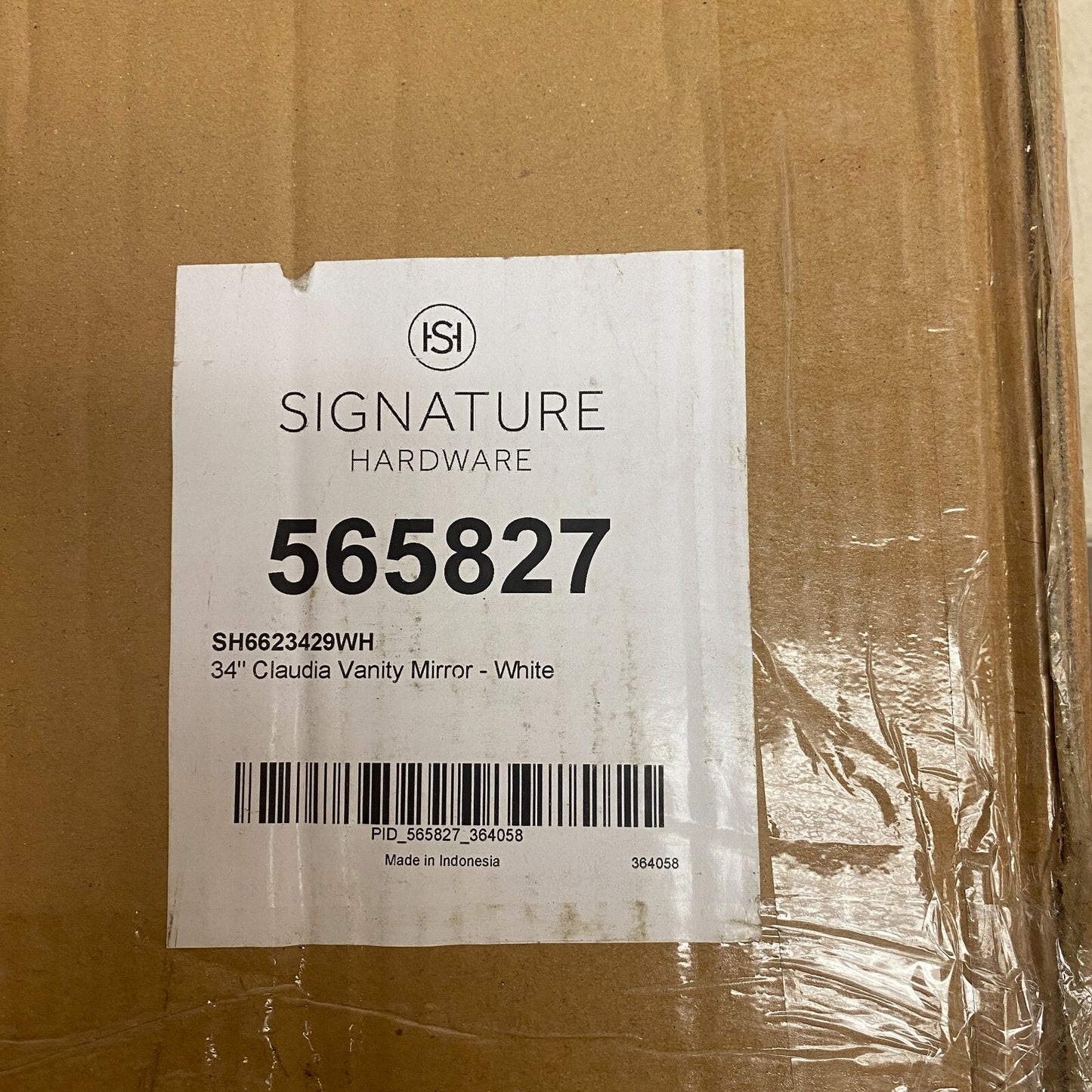 Signature Hardware 34" Claudia SH6623429WH Vanity Mirror - White