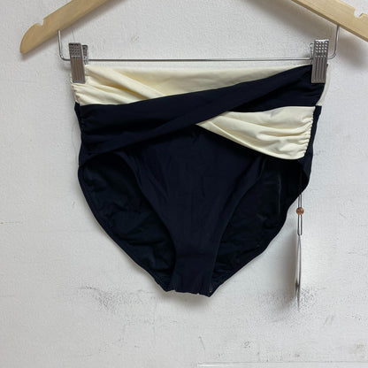 Calia Womens HR Twist Front Bottom Pure Black Solid Summer Trendy WSA22401