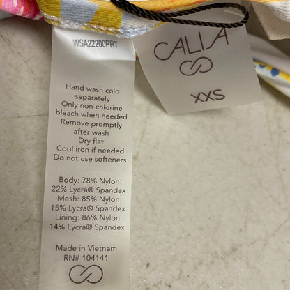 Calia Women's Tie Front Bikini Top Watercolor Palms Multi Floral WSA22200PRT