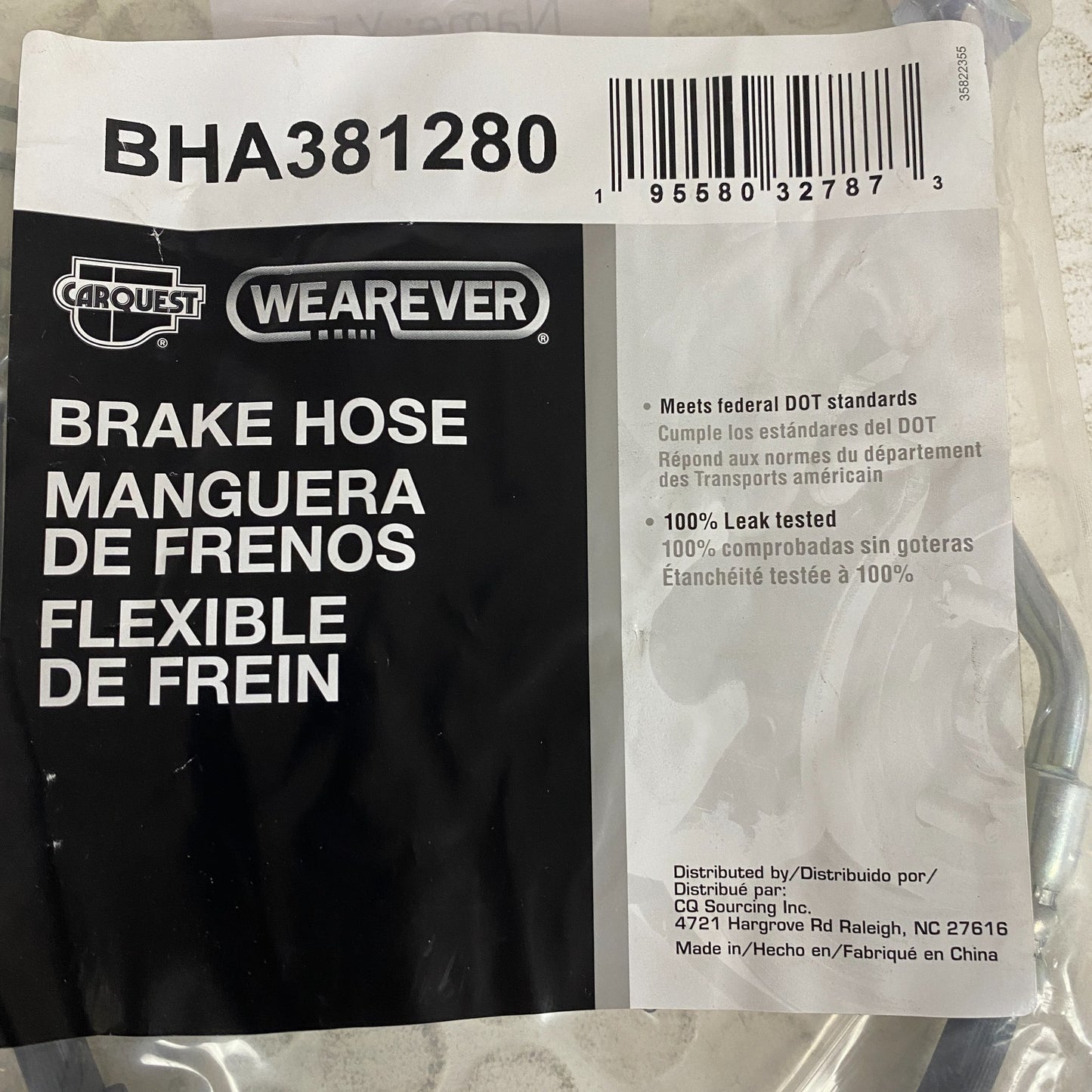 Carquest Wearever Brake Hose Assembly BHA381280 w/ Copper Washers Included