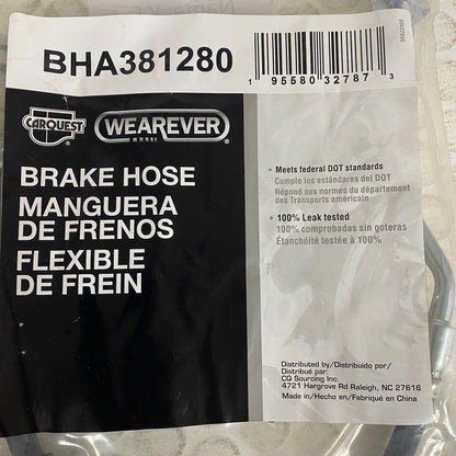 Carquest Wearever Brake Hose Assembly BHA381280 w/ Copper Washers Included