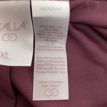CALIA Women's Mid Rise Wide Banded High Leg Swim Bottoms Wine WSA23414