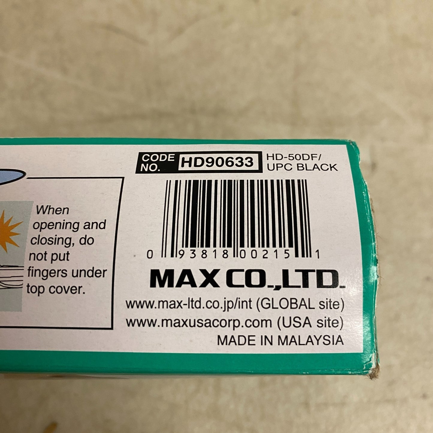 MAX HD-50DF TWIN LEVER FLAT CLINCH STAPLER FOR 2X2 COIN USA NEW FOR FLAT STAPLER