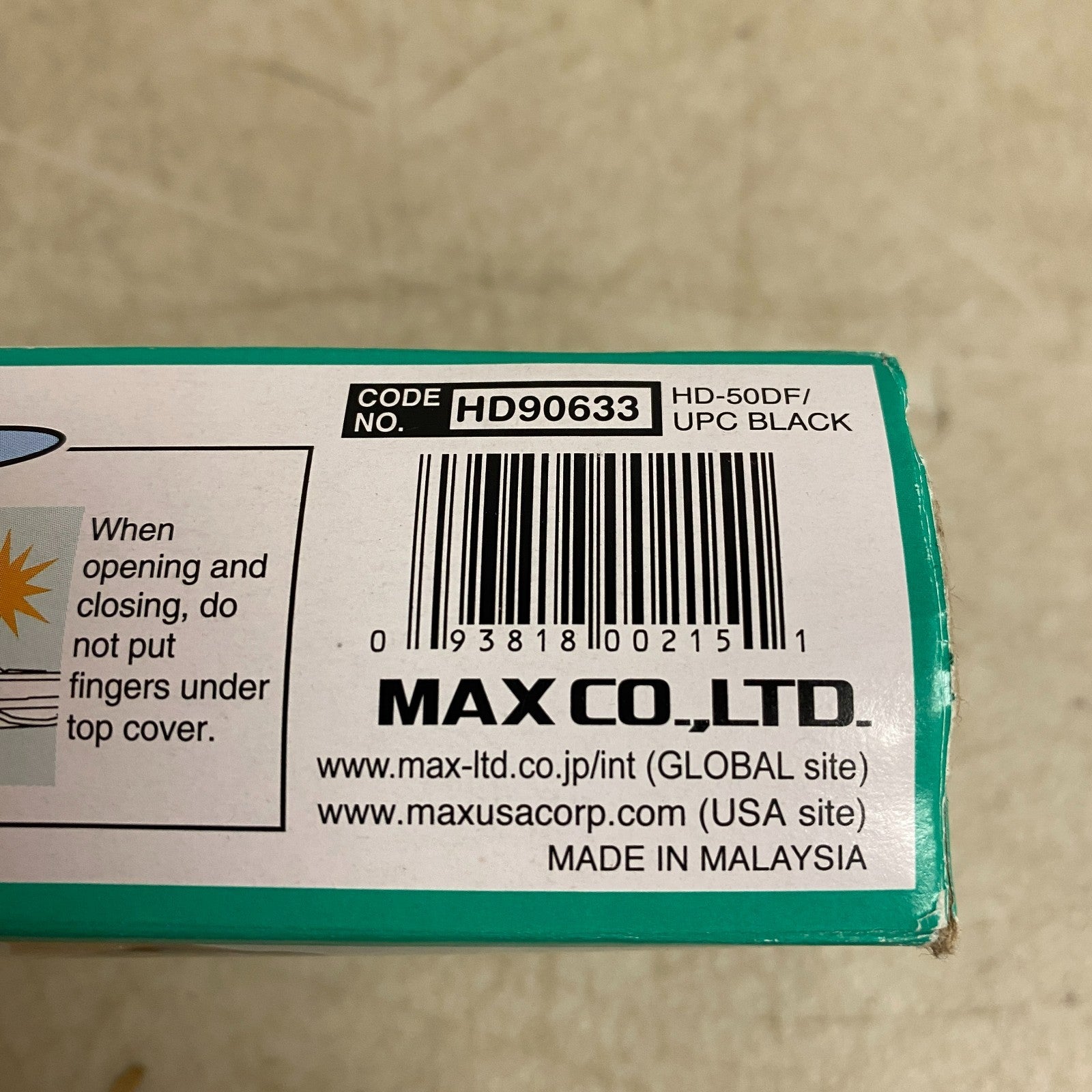 MAX HD-50DF TWIN LEVER FLAT CLINCH STAPLER FOR 2X2 COIN USA NEW FOR FLAT STAPLER