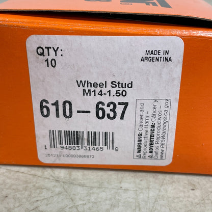 Dorman 610-637 Wheel Lug Stud M14 1.50 65mm Length 15.75mm Knurl Pack of 10