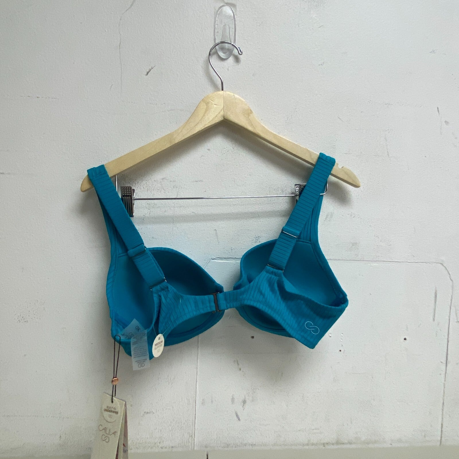 Calia Women's Swim Collection Medium Support Underwire Bikini Top Lake Blue