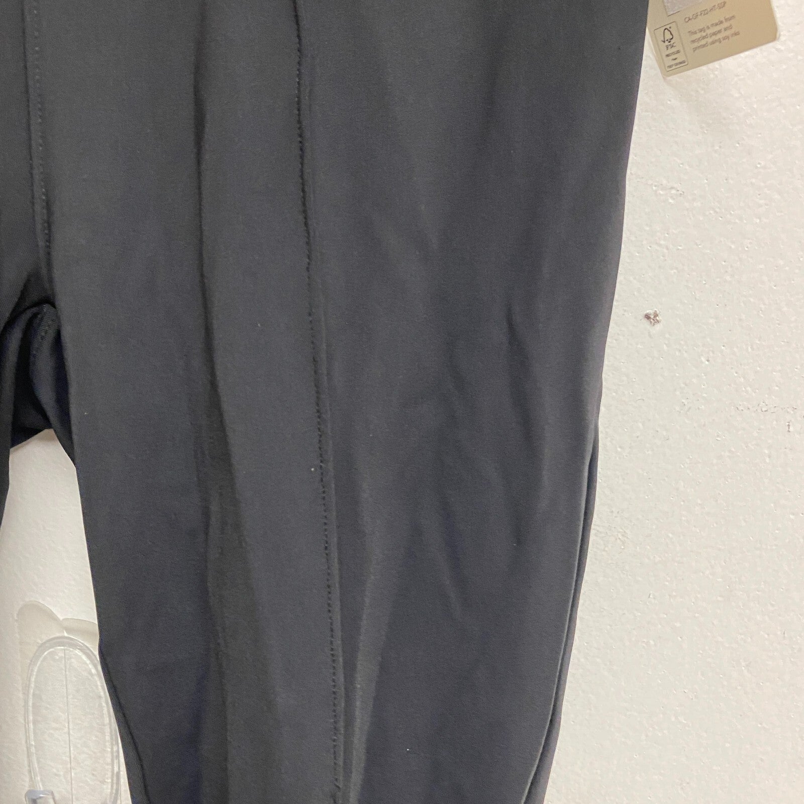 Calia Womens Front Leg Slit Pant Pure Black Ankle Solid Stylish WCG35001