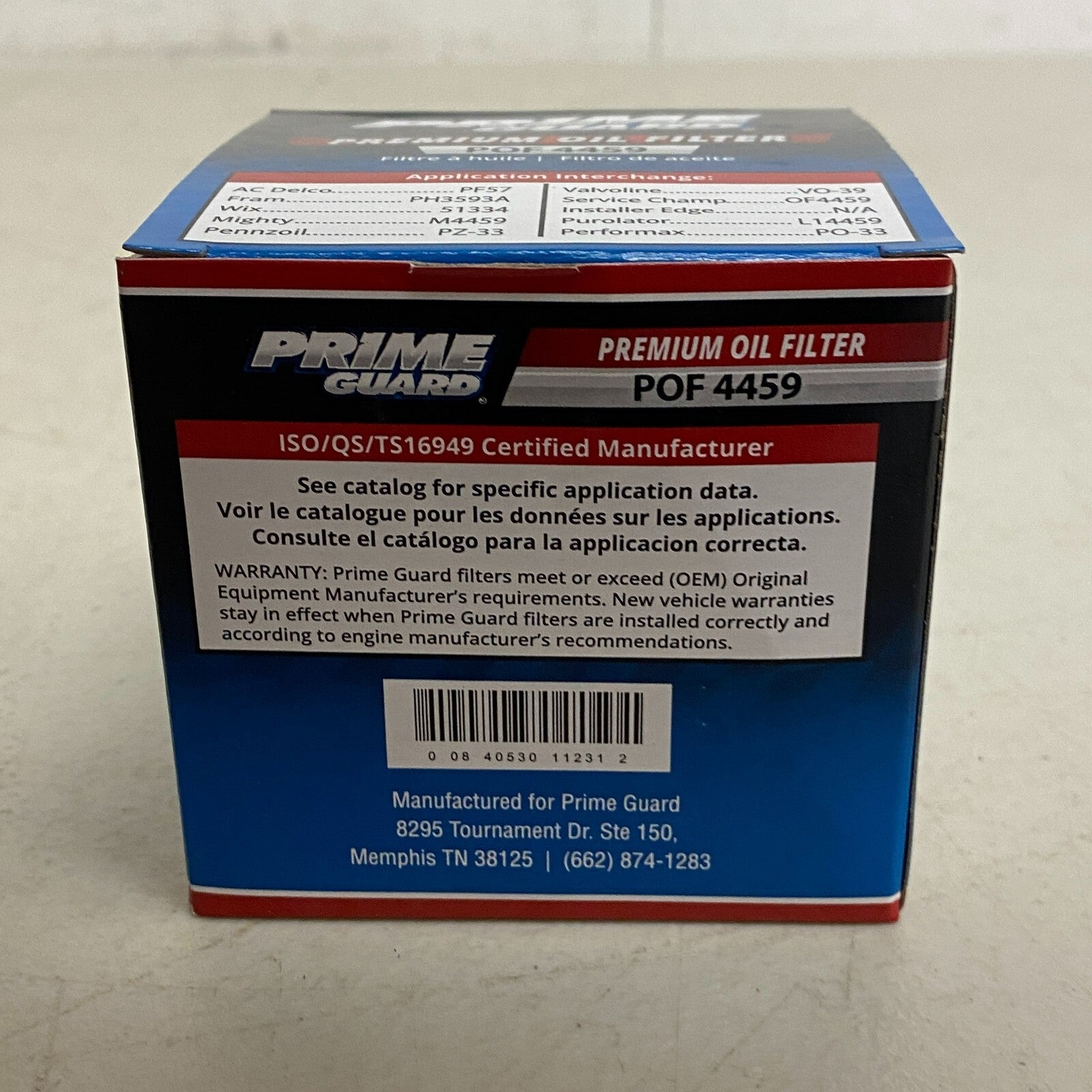 Prime Guard Premium Oil Filter POF 4459