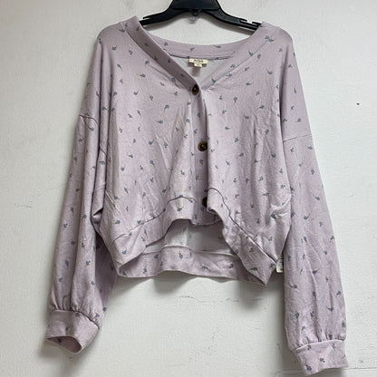 Ana a new approach size XL crop long sleeve button v-neck cardigan color Ditzy