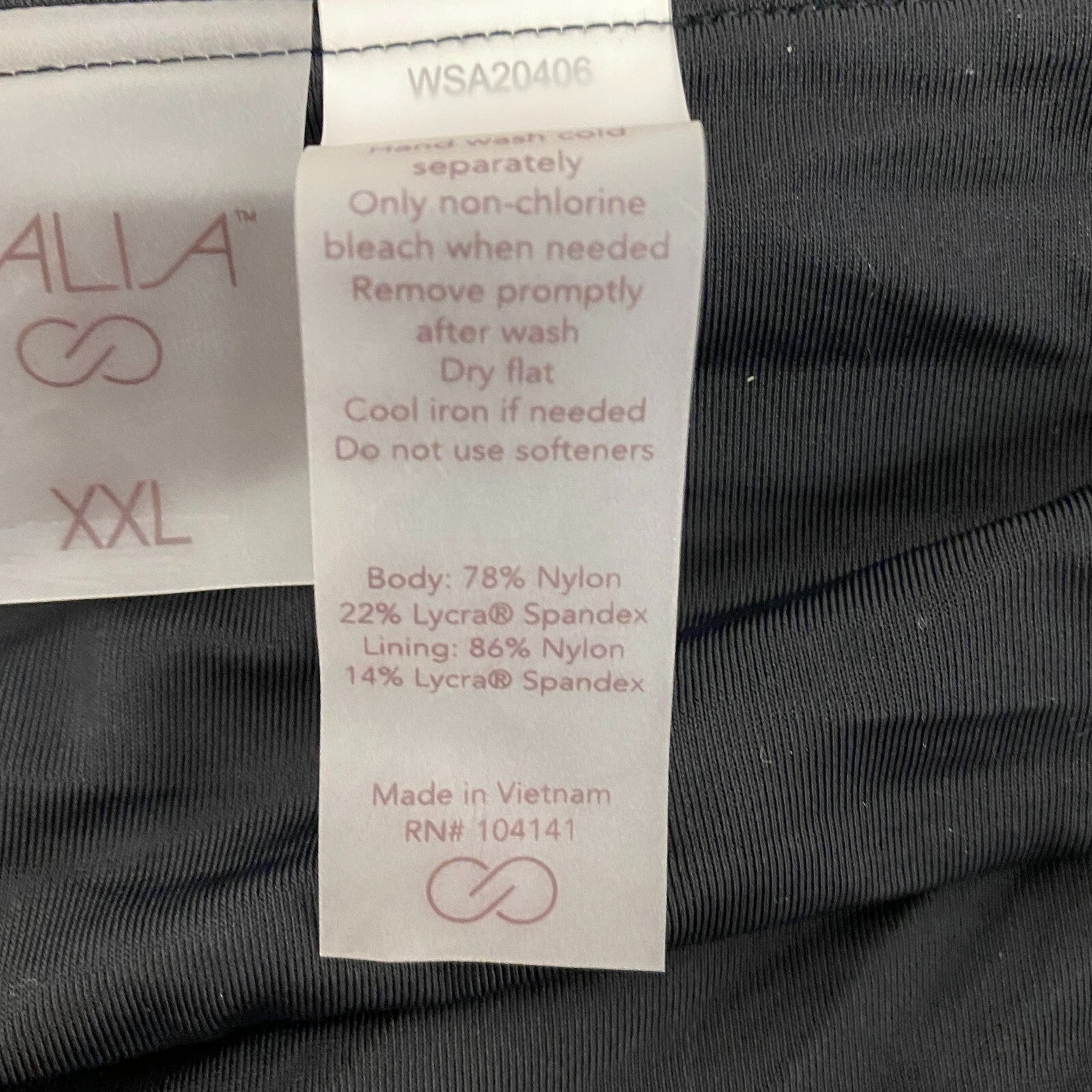 Calia Mid Rise Wide Band Swim Bottoms Pure Black Solid WSA20406