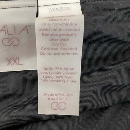 Calia Mid Rise Wide Band Swim Bottoms Pure Black Solid WSA20406