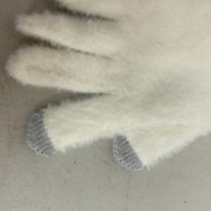 Calia Womens Ribbed Cuffed Glove Unbleached Winter Warm Solid Snow CAC2203