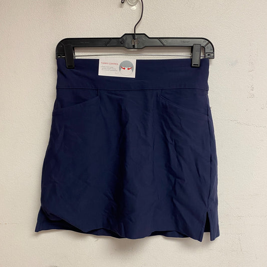 DSG Lady Hagan Side Pleat Skort Navy Blue Pocketed Polyester Spandex Size XS