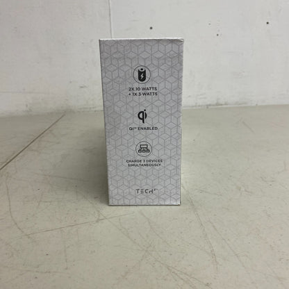 Tech2 3 in 1 Wireless Charging Pad with Adapter Qi-Enabled For Apple or Android