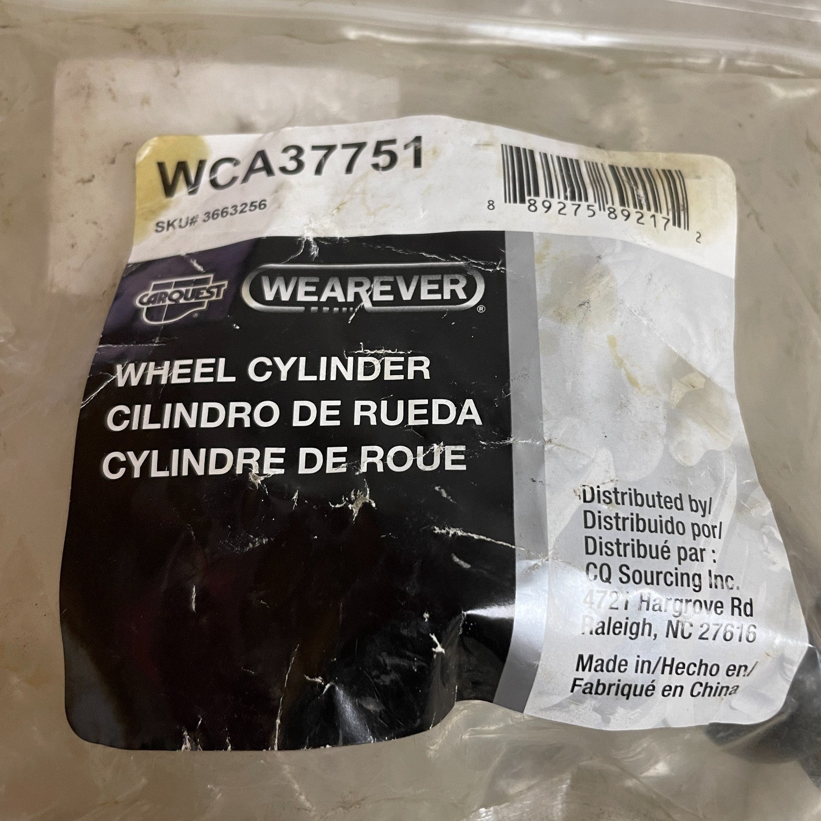 Carquest Wearever Drum Brake Wheel Cylinder Rear WCA37751 Silver Finish
