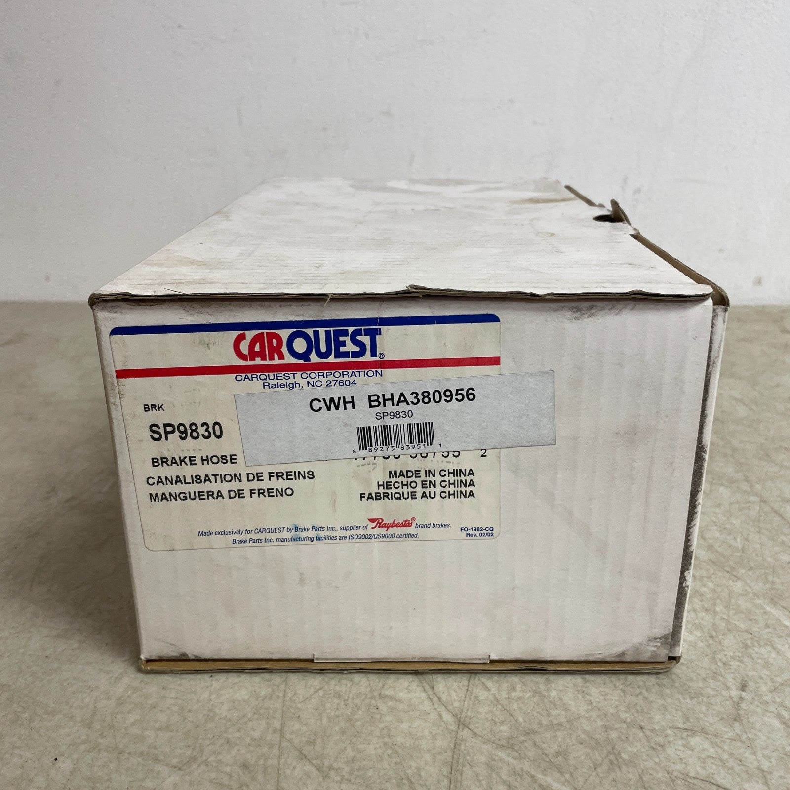 Carquest Wearever BHA380956 Rear Brake Hydraulic Hose 20" Length Rubber