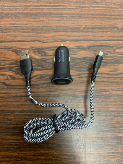 Connect onn Dual-Port Car Charging Kit With Micro-USB to USB Cable 2.4 Amps/Port