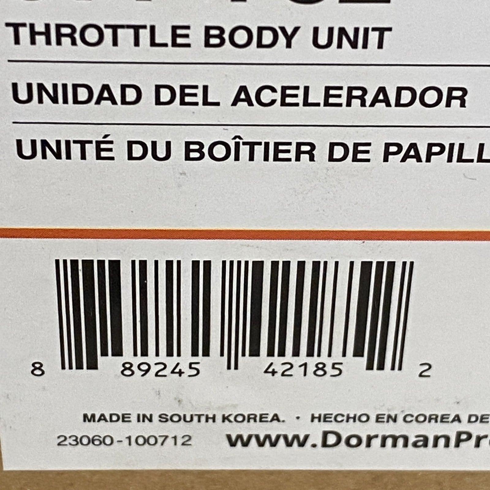 Dorman Electronic Throttle Body 6 Terminal Plug and Play Model 977‑782